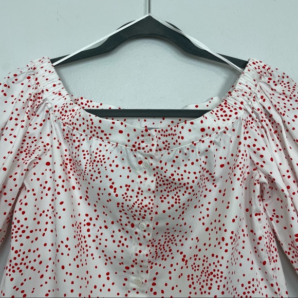 H&M Off Shoulder Button Down Crop Top | Size 2 - Picture 2 of 14